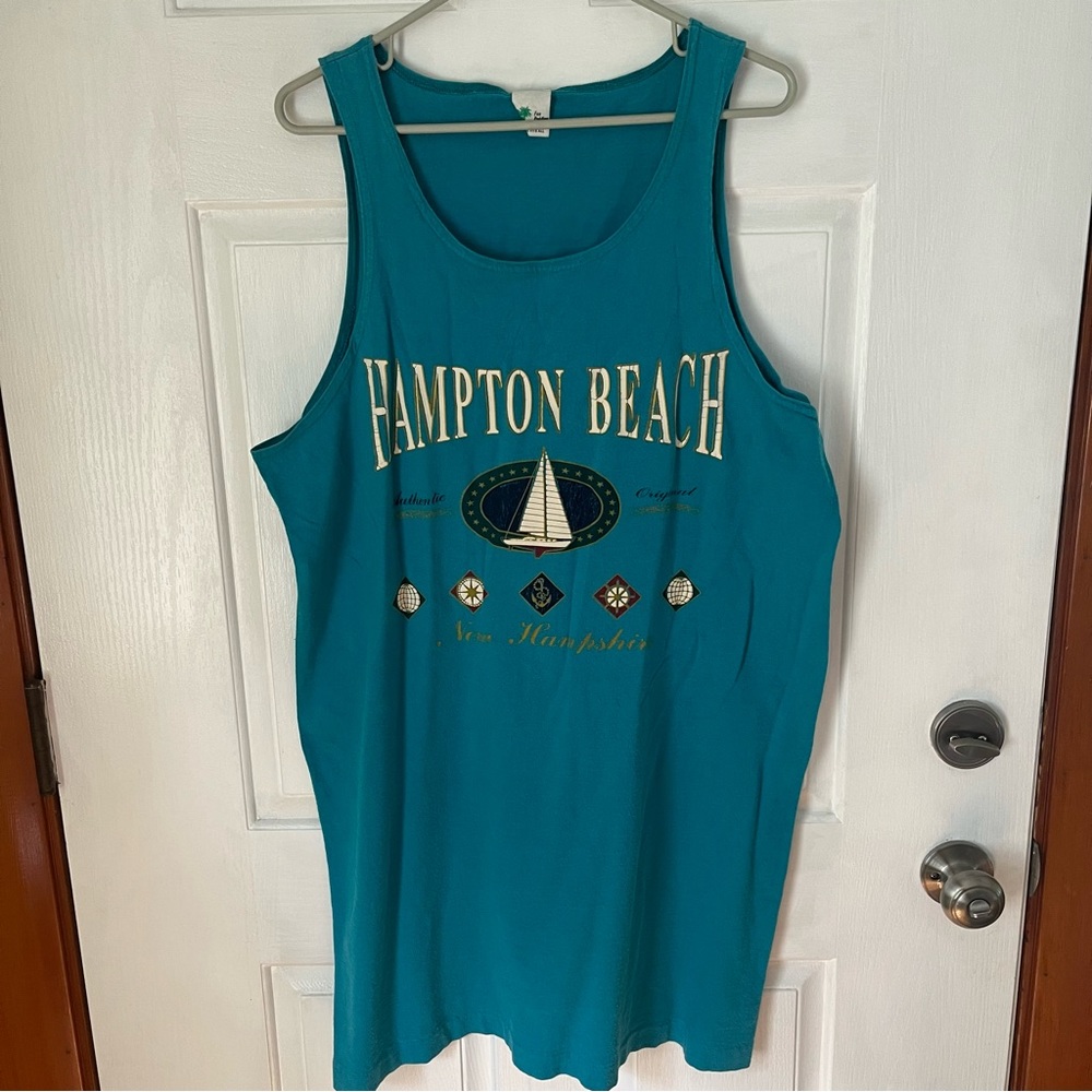 Hampton Beach NH Vintage nautical sailboat muscle tank shirt